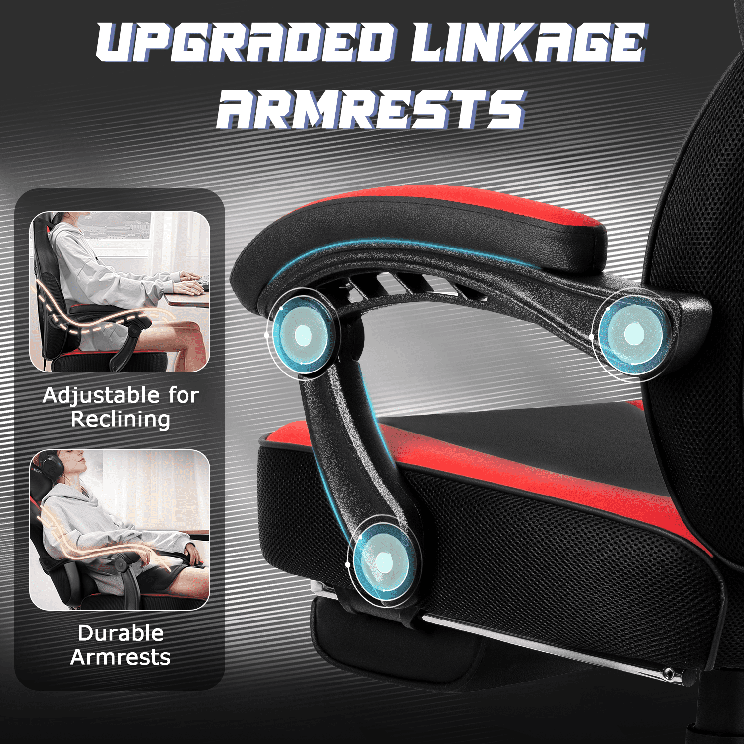 PUKAMI Gaming Chair with Massage, Ergonomic Heavy Duty Design with Footrest and Lumbar Support, Large Size Cushion High Back Office Chair, Big and Tall Gaming Computer Chair