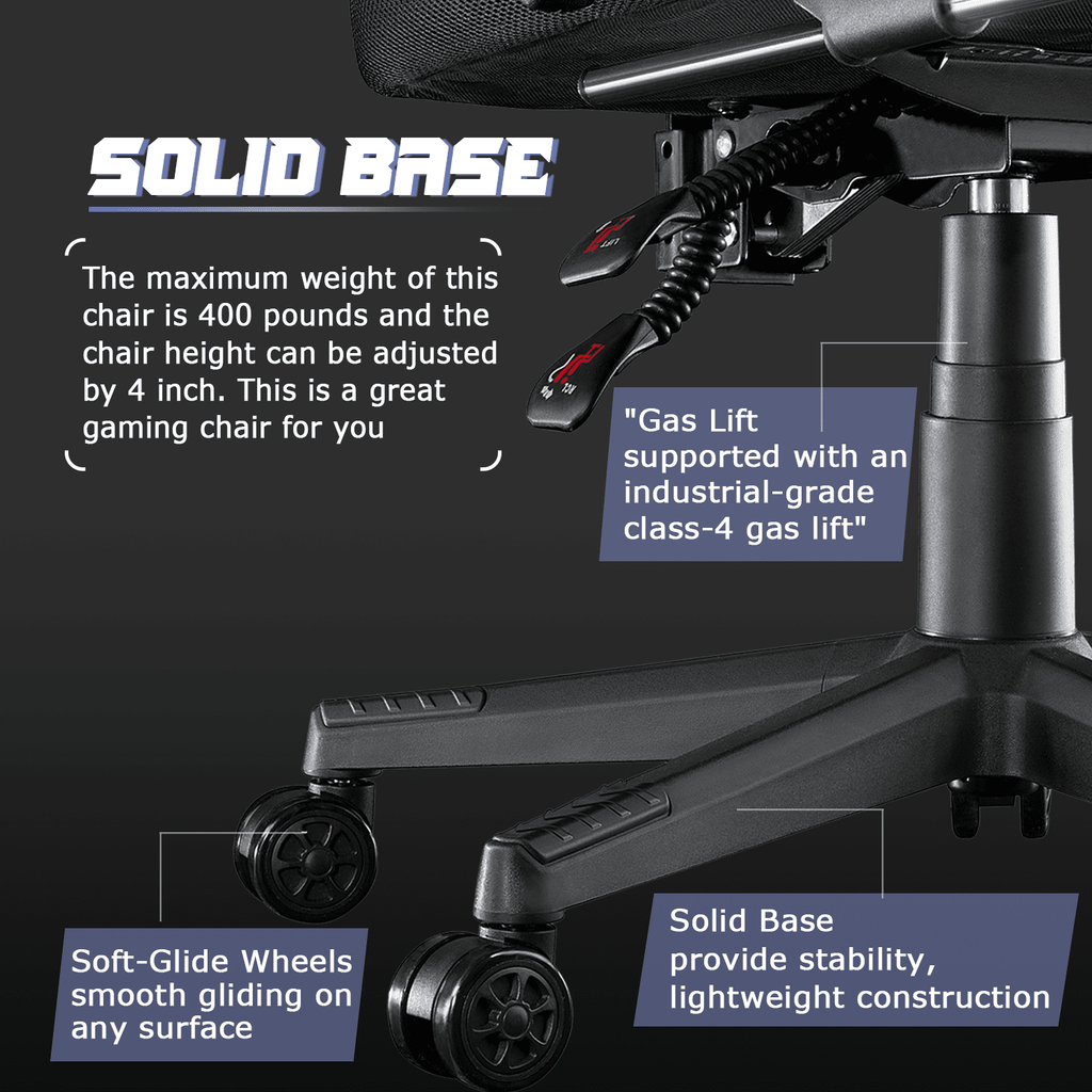 PUKAMI Gaming Chair with Massage, Ergonomic Heavy Duty Design with Footrest and Lumbar Support, Large Size Cushion High Back Office Chair, Big and Tall Gaming Computer Chair