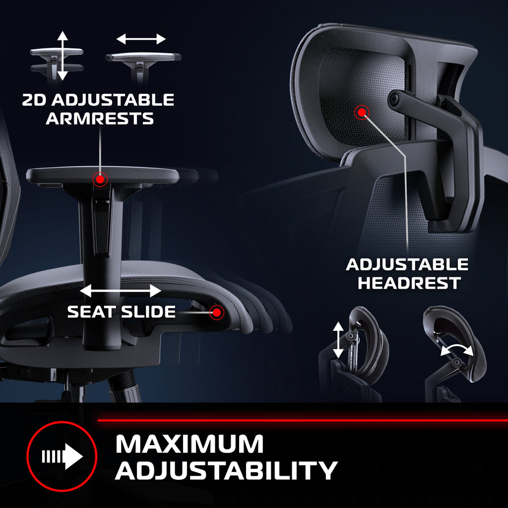 RESPAWN FLEXX Ergonomic Office and Gaming Chair with Lumbar Support - Breathable Mesh Recliner with Headrest & Adjustable Arms, Comfy Home Office Desk Chairs, Reclining Gaming Seat for Adults - Teal