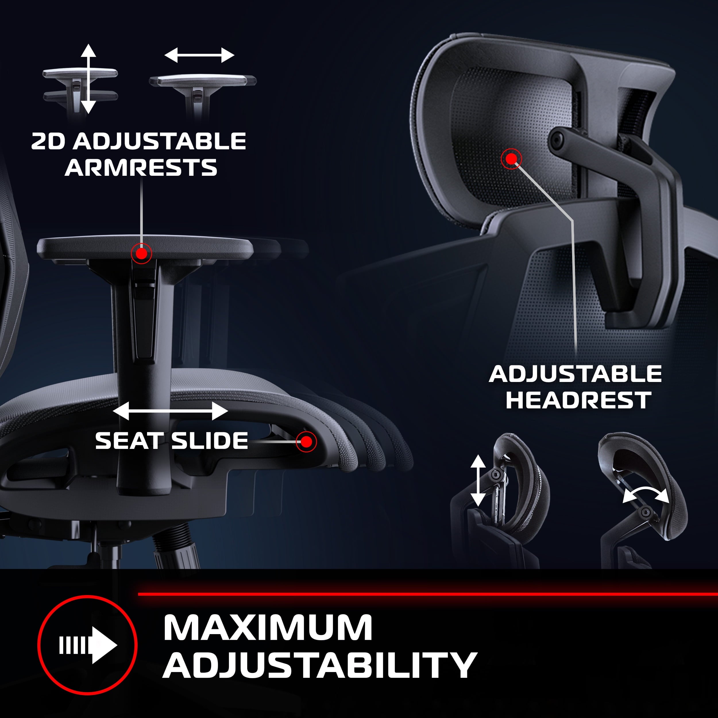 RESPAWN FLEXX Ergonomic Office and Gaming Chair with Lumbar Support - Breathable Mesh Recliner with Headrest & Adjustable Arms, Comfy Home Office Desk Chairs, Reclining Gaming Seat for Adults - Teal