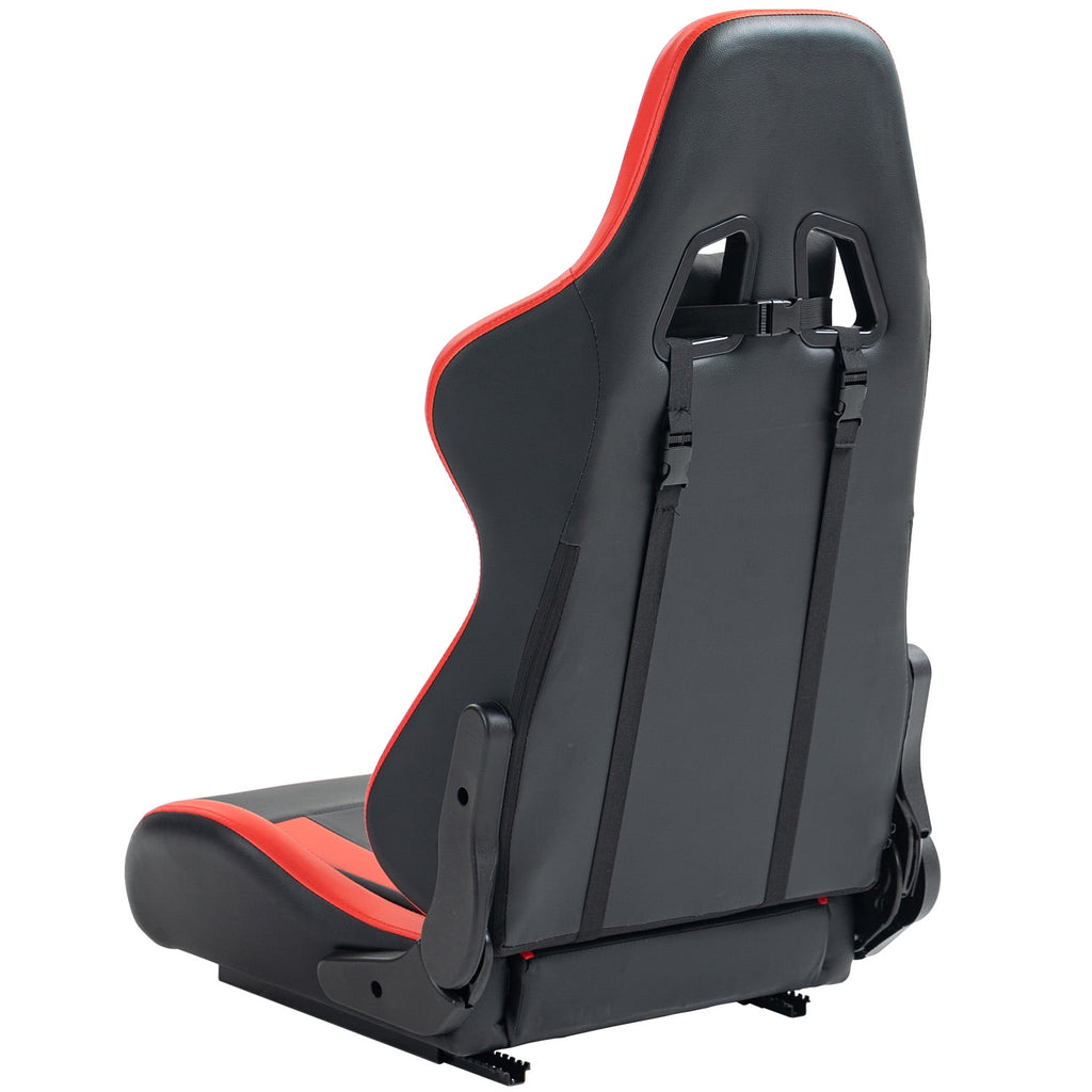 Marada Racing Seat with Double Lock Slip for Gaming Simulator Cockpit Leather Red
