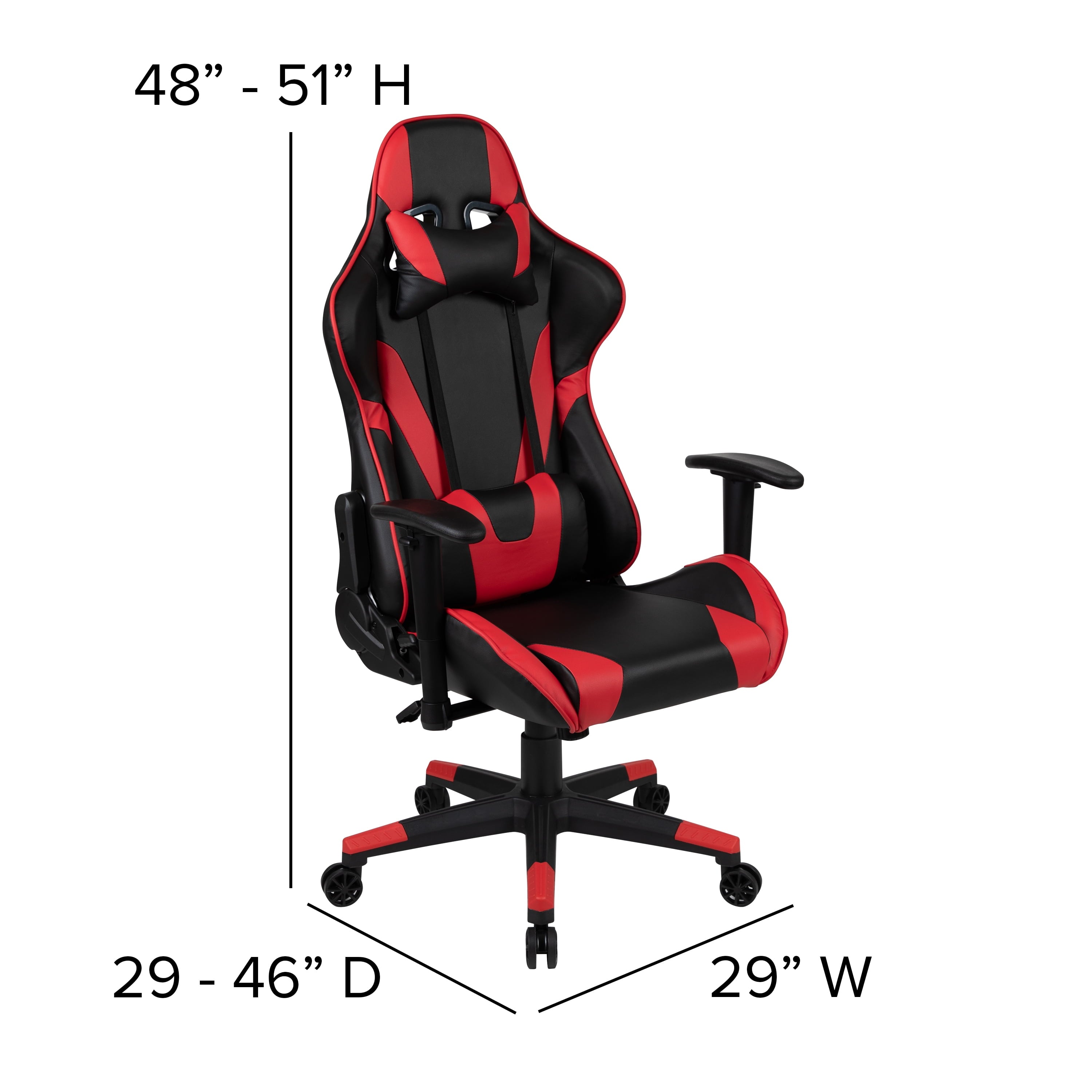 Flash Furniture Optis Red Gaming Desk and Red/Black Reclining Gaming Chair Set with Cup Holder and Headphone Hook