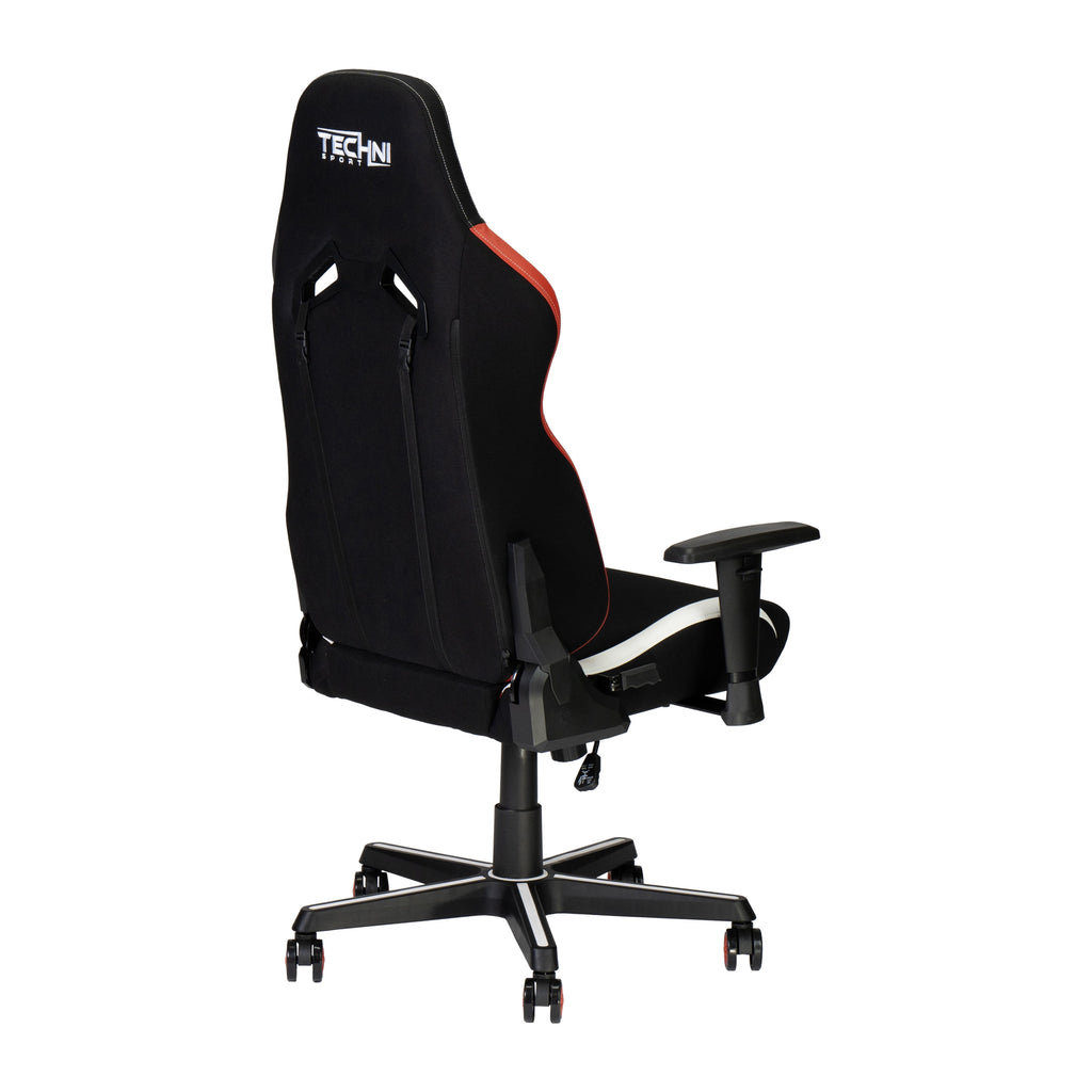 Techni Sport TSF72 Echo Gaming Chair, Black with Red and White RTA-TSF72-BK