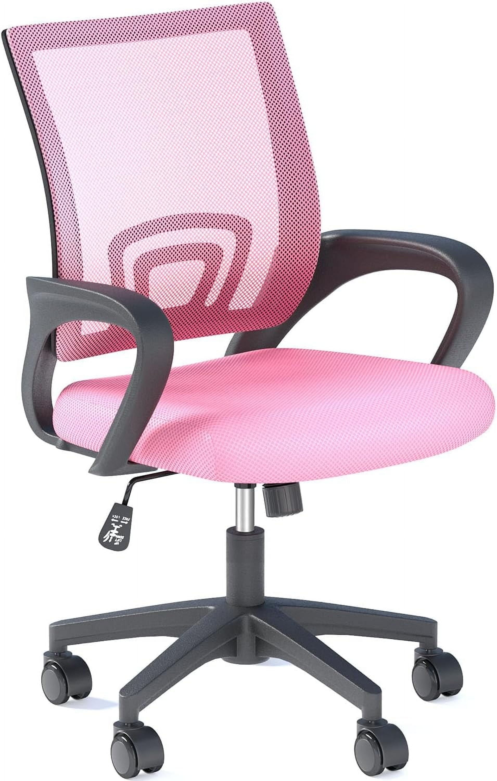 Lorelia Home Office Chair, Ergonomic Mid-Back Mesh Desk Chair with Lumbar Support, Adjustable Swivel Rolling Design, Comfy Armrest for Work, Study, Gaming, Vanity, Black