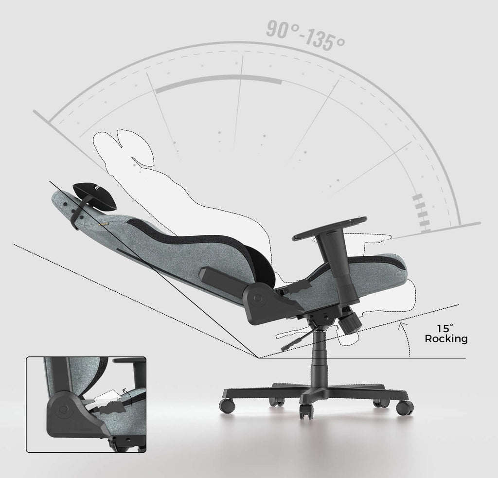 DXRacer Drifting Gaming Chair - Fabric Ergonomic Office Chair with Lumbar Pillow & Adjustable Headrest - PC Computer Racing Gamer Gaming Chair Recliner For Adults Teens, Cyan Black, Regular L