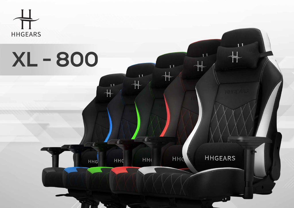 HHGears XL 800 Series Gaming Chair Black with Headrest/Lumbar Pillows