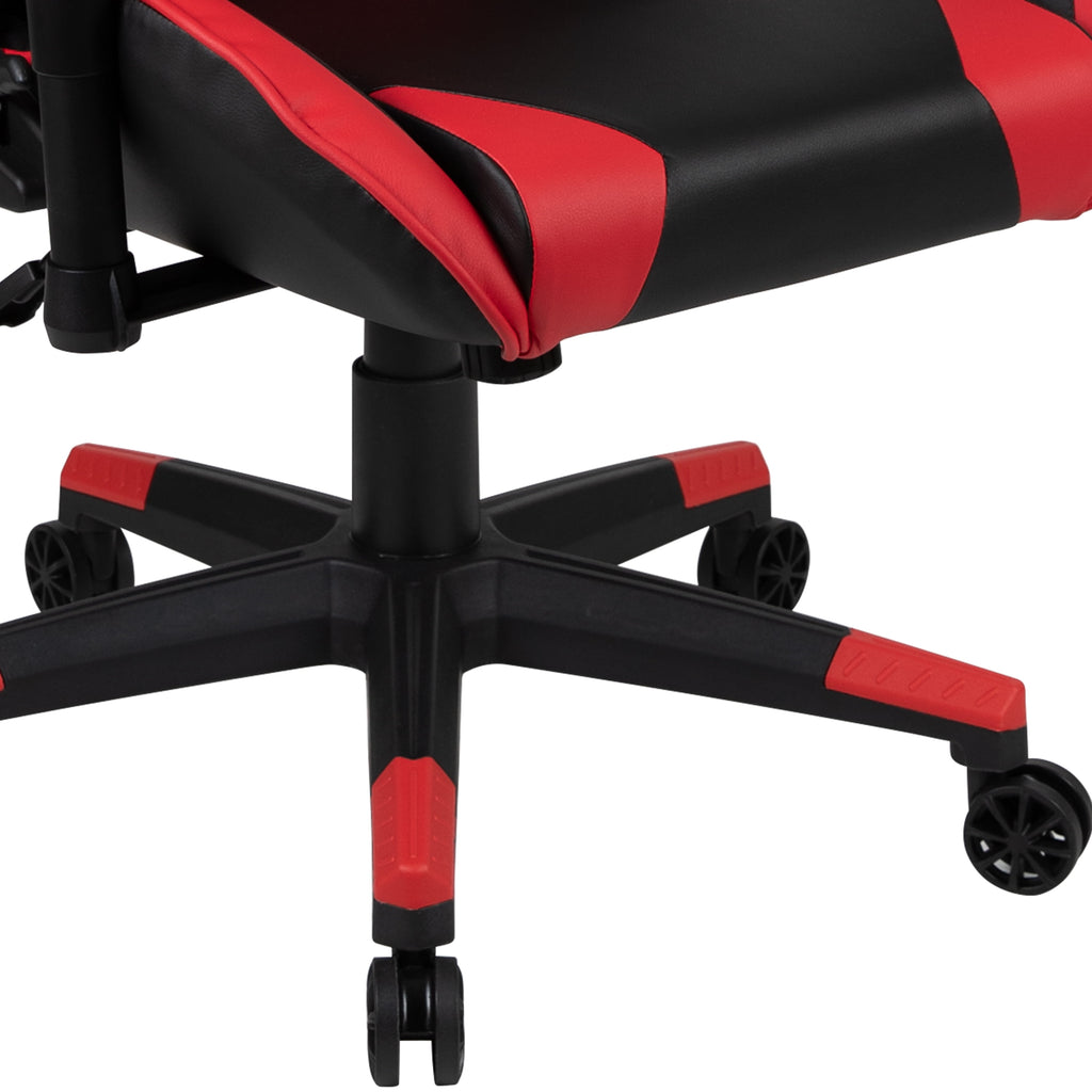 Flash Furniture Optis Red Gaming Desk and Red/Black Reclining Gaming Chair Set with Cup Holder and Headphone Hook