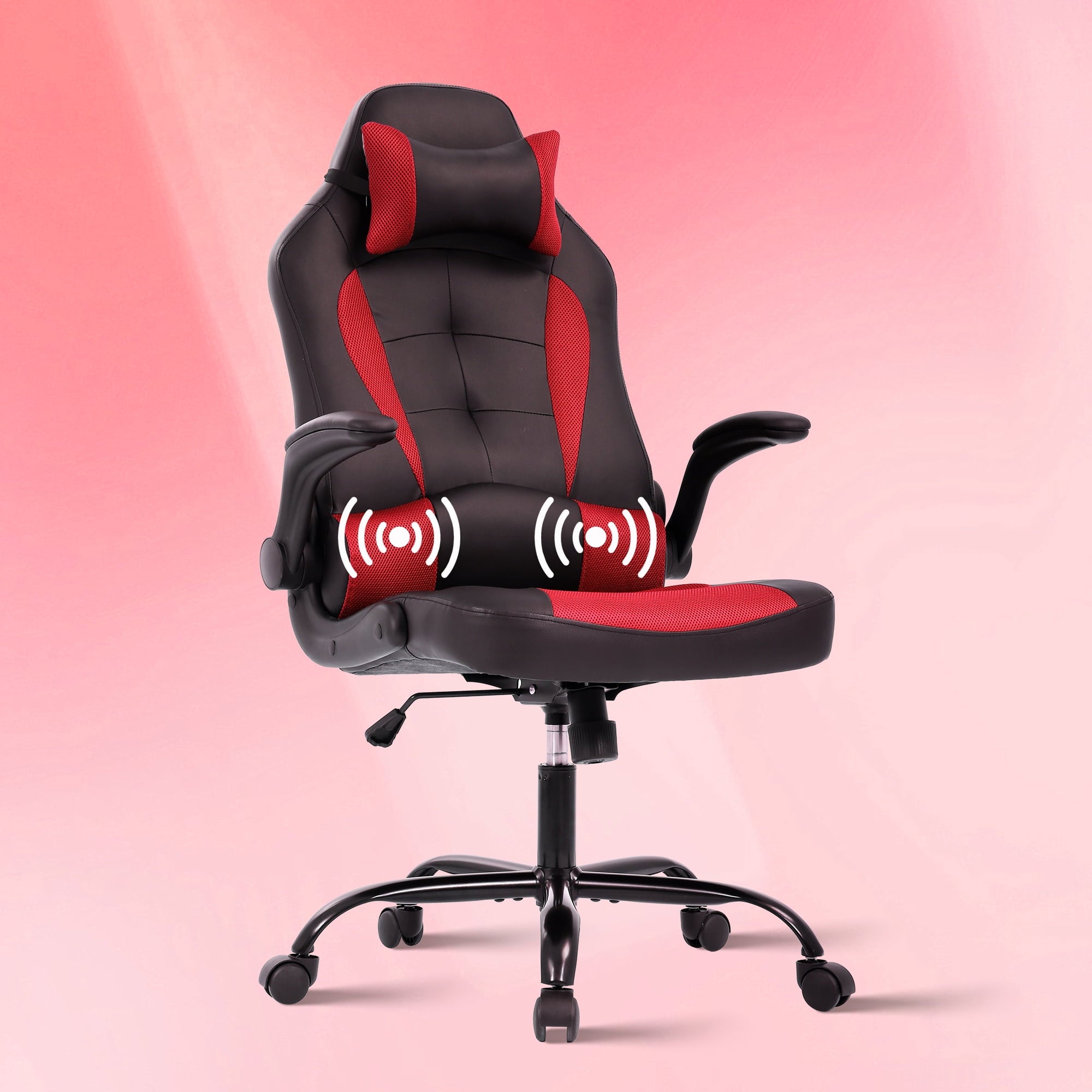 CL.HPAHKL Ergonomic PC Gaming Chair, PU Leather Gamer Chair with 360° Swivel Seat Comfortable Computer Chair with Lumbar Support Height Adjustable Video Game Chairs for Adults Teens, Pink