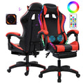 Ergonomic Gaming Chair w/Bluetooth Speakers, Lighting & Massage - Adjustable Height & Lumbar Support for PC/Console Gamers