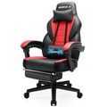 PUKAMI Gaming Chair with Massage, Ergonomic Heavy Duty Design with Footrest and Lumbar Support, Large Size Cushion High Back Office Chair, Big and Tall Gaming Computer Chair