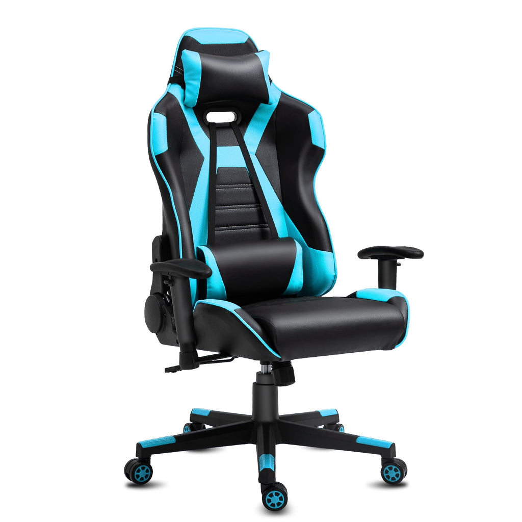 Reclining Gaming Chair in Home Office Ergonomic Video Game PC Computer Desk Chair for Adults, Black Blue