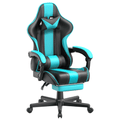 SOONTRANS Green Gaming Chair for Adult, High Back Gamer Game Chair with Footrest & Massage Lumbar Pillow, Ergonomic Swivel Office Computer Chairs s Girls, Green