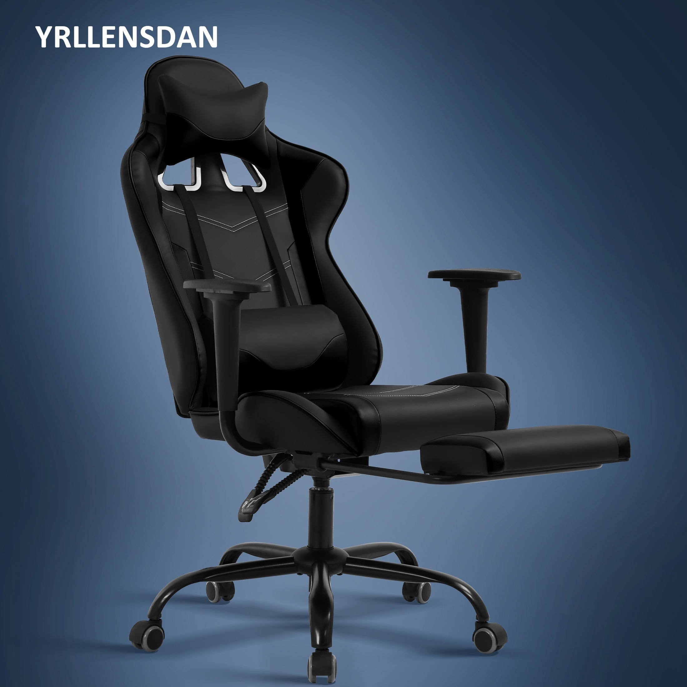 YRLLENSDAN Gaming Chair with Footrest & Adjustable Headrest for Adults Teen, Big and Tall Gamer Chair, Reclining Computer Gaming Chair, Black and Camo