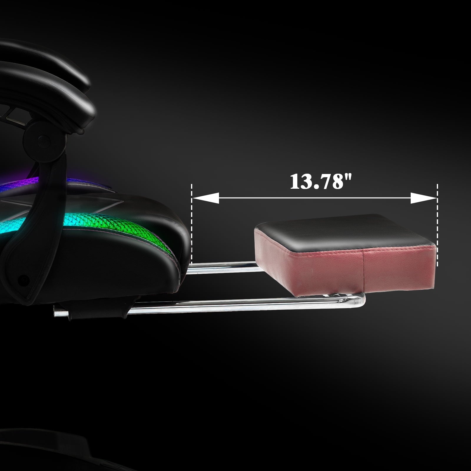 Czlolo Gaming Chair, RGB Racing Style Gamer Chairs for Adults and Kids,with Lumbar Massager, LED Lights, High Backrest Reclining, Footrest