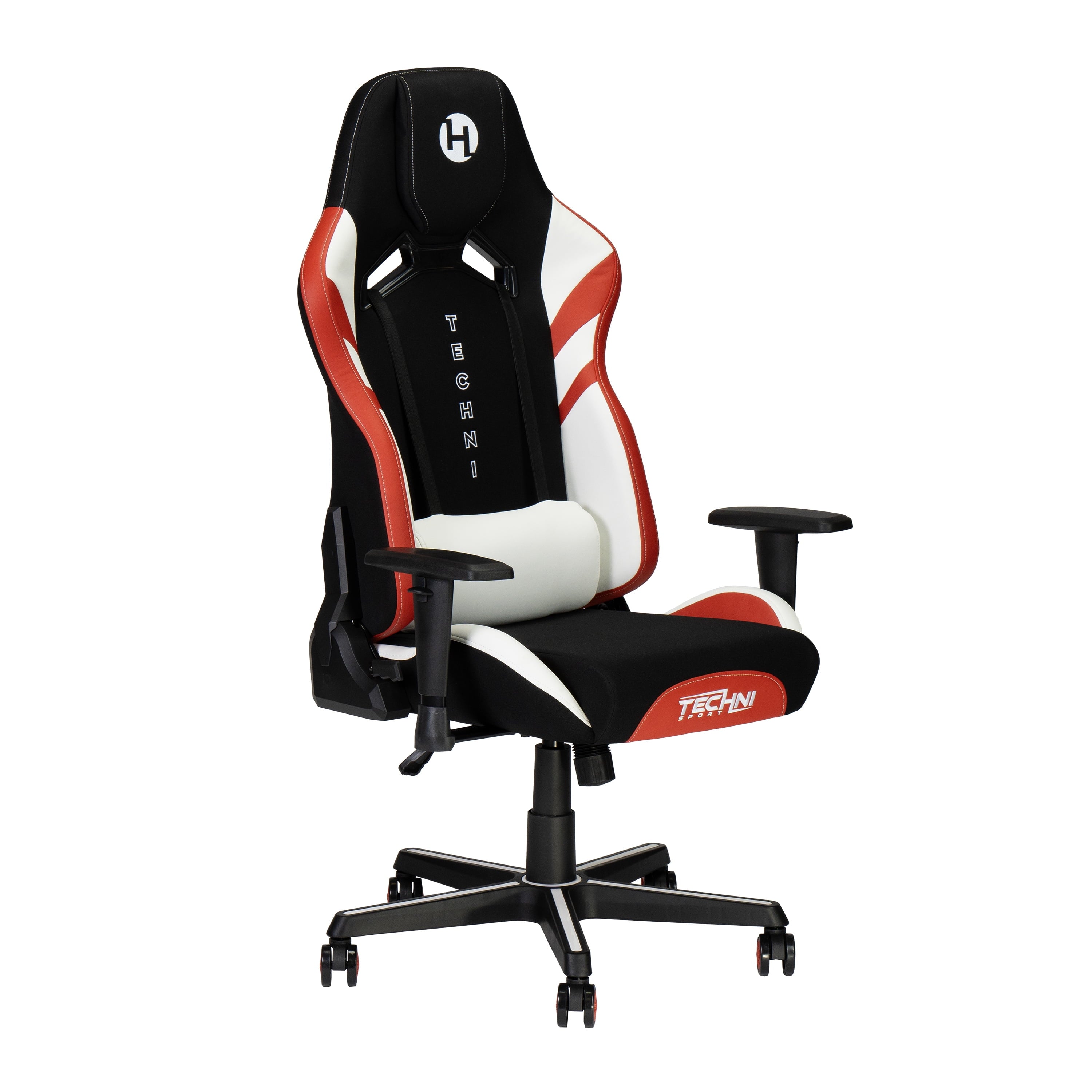 Techni Sport TSF72 Echo Gaming Chair, Black with Red and White RTA-TSF72-BK