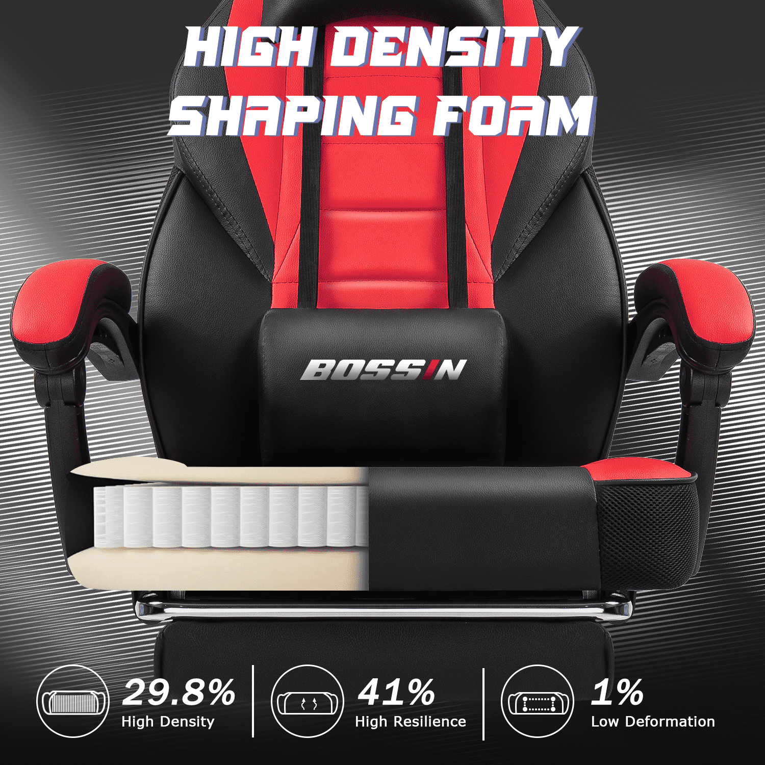 PUKAMI Gaming Chair with Massage, Ergonomic Heavy Duty Design with Footrest and Lumbar Support, Large Size Cushion High Back Office Chair, Big and Tall Gaming Computer Chair