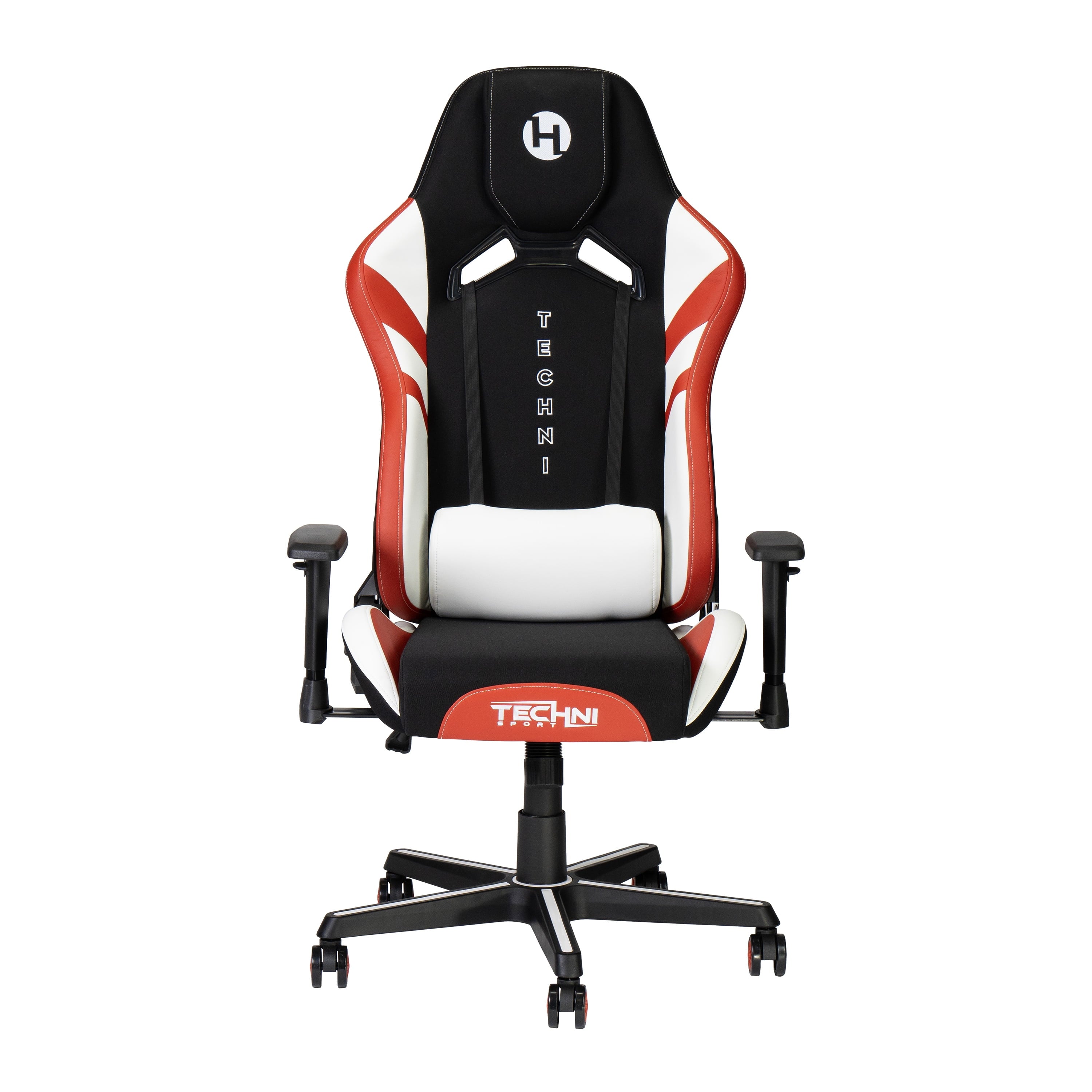 Techni Sport TSF72 Echo Gaming Chair, Black with Red and White RTA-TSF72-BK