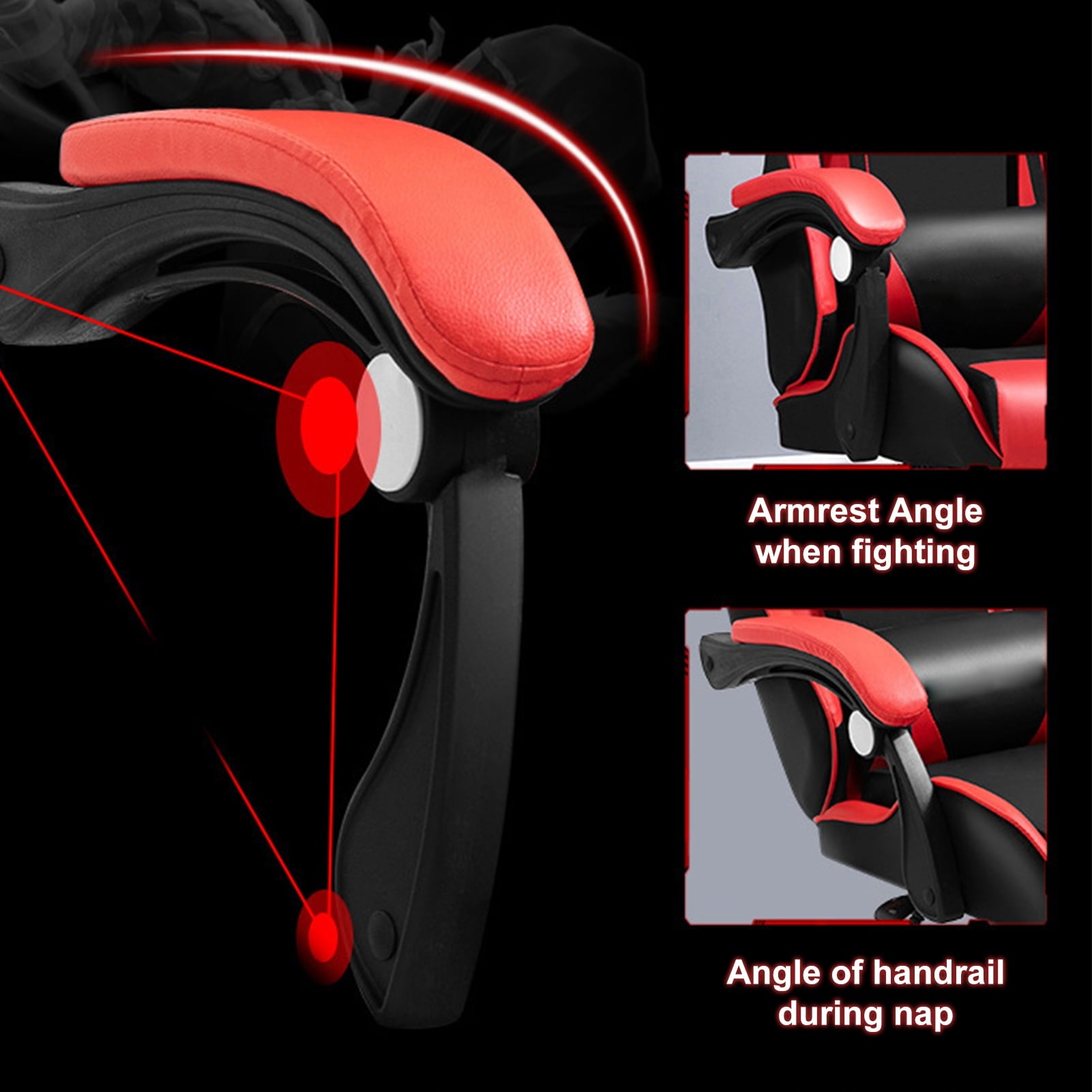 SUSUchens Gaming Chair Video Ergonomic Massage Computer Game Chair with Bluetooth-Compatible Speakers and LED Lights,Height Adjustable, High Back with Lumbar Support